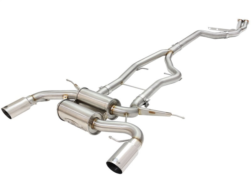 aFe MACHForce XP SS-304 Polish Tip 3.0in-2.5in Dia Cat Back Exhaust 11-13 BMW 335i (E90/E92) 3.0L Catback aFe