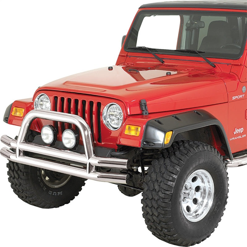 Rugged Ridge 3-In Double Tube Front Bumper SS 76-06 Models Bumper Accessories Rugged Ridge