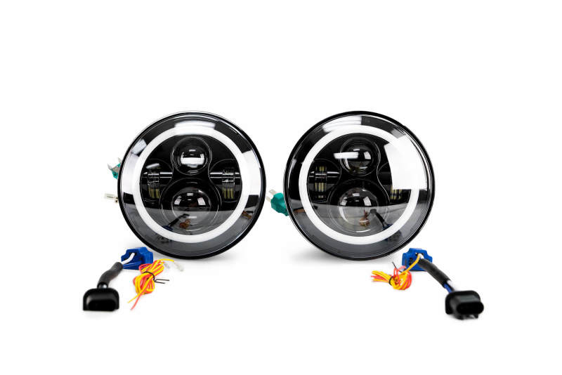 DV8 Offroad 07-18 Jeep Wrangler JK LED Projector Headlights w/ Angel Eyes Headlights DV8 Offroad