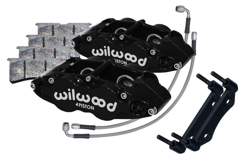 Wilwood 69-83 Porsche 911 Front Superlite Caliper Kit 3.5in MT - Black Big Brake Kits Wilwood