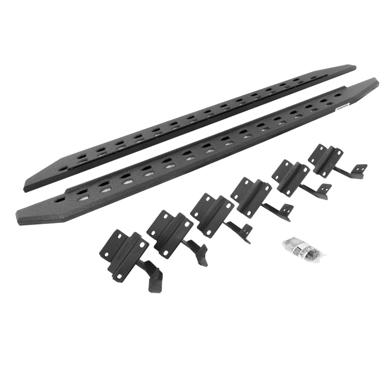Go Rhino 17-22 Ford F-250/F-350 SC 4DR RB20 Slim Running Boards Kit (w/Brackets) - Bedliner Coating Running Boards Go Rhino