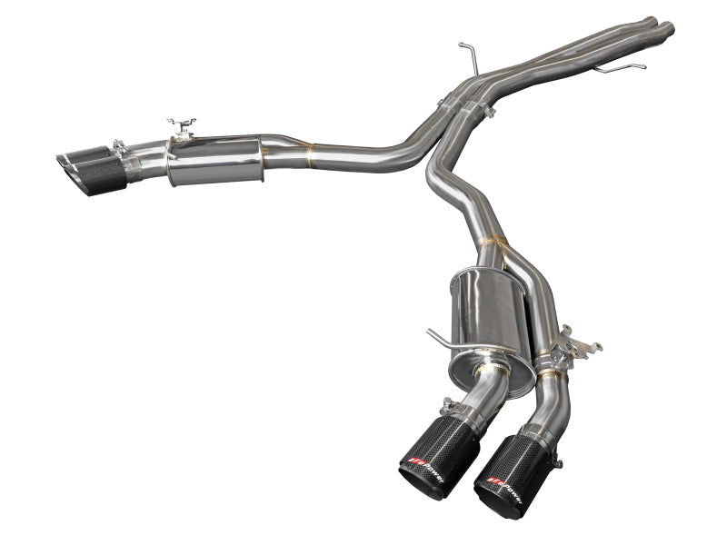 aFe 18-20 Audi RS5 Coupe MACH Force-Xp 3in to 2.5in 304 SS Axle-Back Exhaust System-Quad Carbon Tips Tips aFe