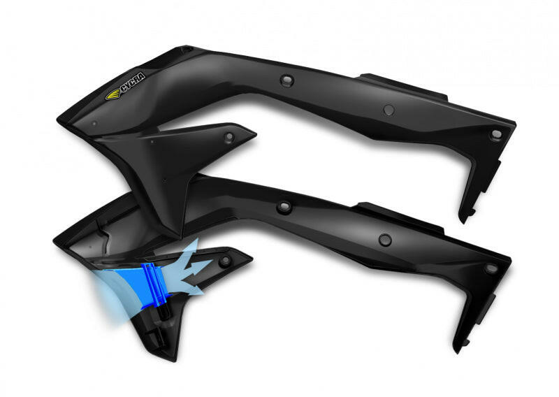 Cycra 16-18 Kawasaki KX450F Radiator Shroud - Black Plastics Cycra