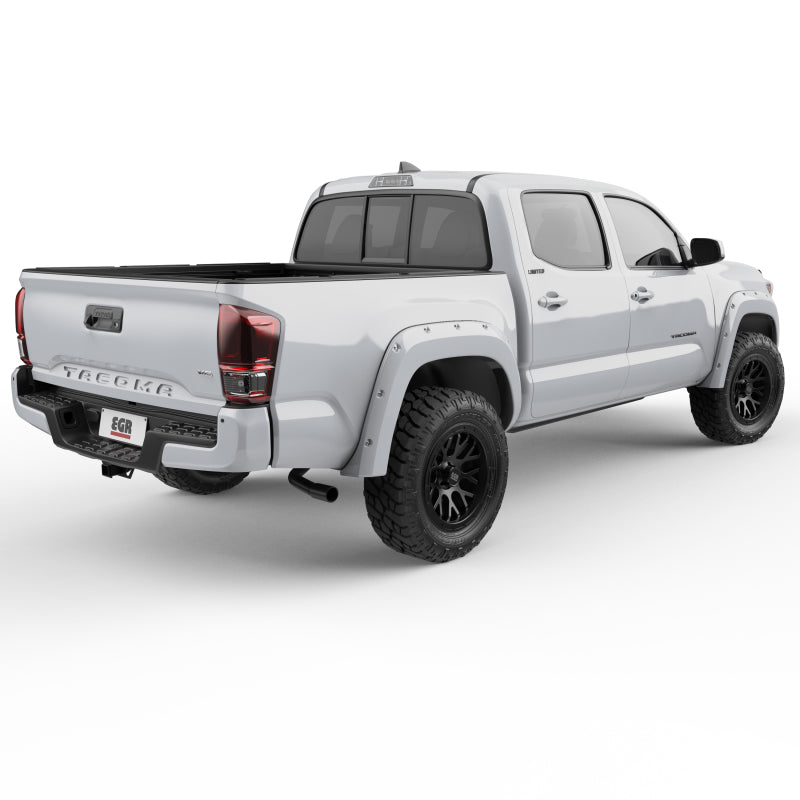 EGR 16+ Toyota Tacoma w/Mudflap Bolt-On Look Color Match Fender Flares - Set - Super White Fender Flares EGR