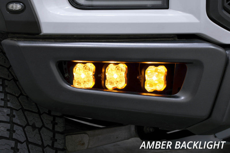 Diode Dynamics 17-20 Ford Raptor SS3 LED Fog Light Kit - Yellow Sport Fog Lights Diode Dynamics