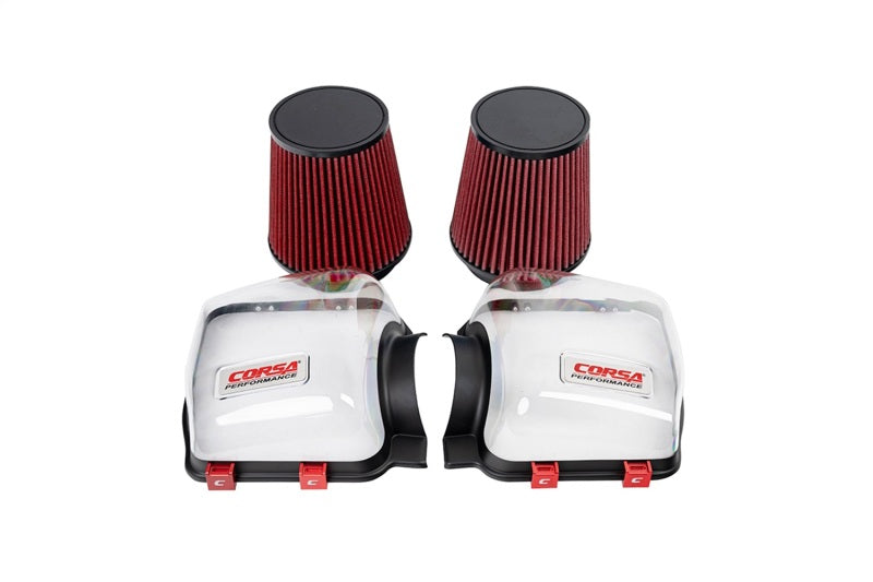 Corsa 24-25 Ford Mustang GT 5.0L Clear Lids & Dry Filters Air Filters - Universal Fit CORSA Performance