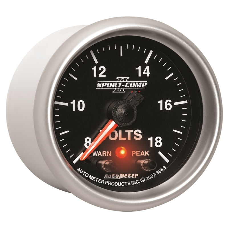 Autometer Sport-Comp II 2-1/16in Digital Voltometer Gauge - 18V Gauges AutoMeter