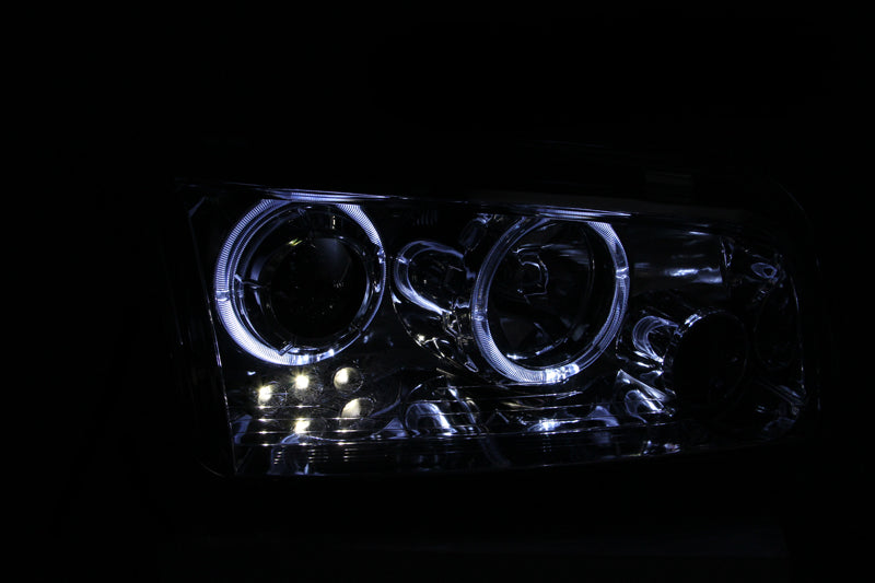 ANZO 2006-2010 Dodge Charger Projector Headlights w/ Halo Chrome Headlights ANZO