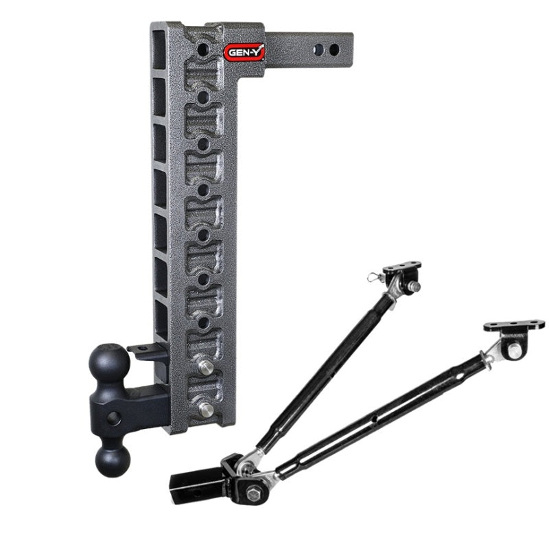 Gen-Y Mega Duty 2in Shank 20in Drop 10K Hitch w/Dual-Ball/Pintle Lock/Stabilizer Kit Hitch Receivers GEN-Y Hitch