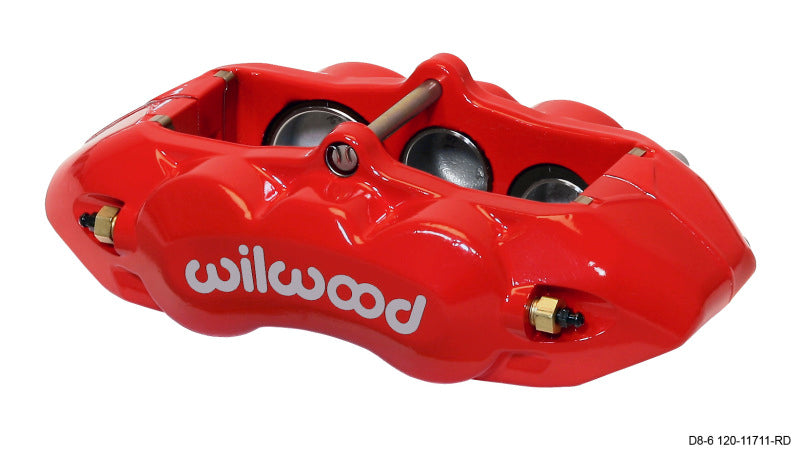 Wilwood Caliper-D8-6 R/H Front Red 1.88/1.38/1.25in Pistons 1.25in Disc Brake Calipers - Perf Wilwood