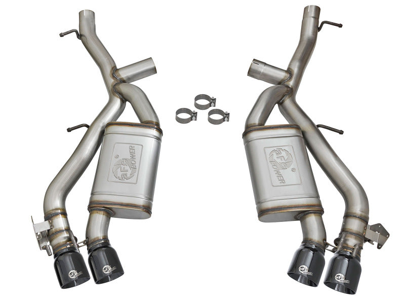 aFe MACHForce XP 3in 304 SS Axle-Back Exhaust Dual Exhaust (NPP) w/ Black Tips 16-17 Camaro SS V8 Axle Back aFe
