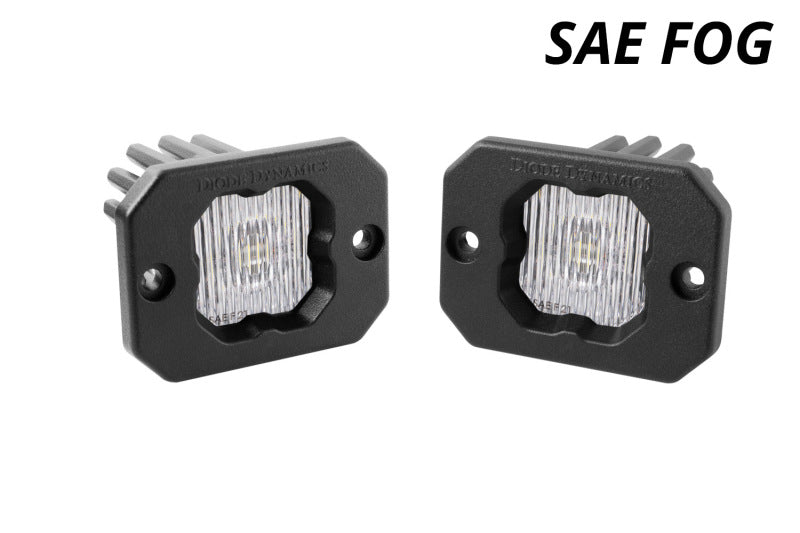 Diode Dynamics Stage Series C1 LED Pod - White SAE Fog Flush ABL (Pair) Light Accessories and Wiring Diode Dynamics