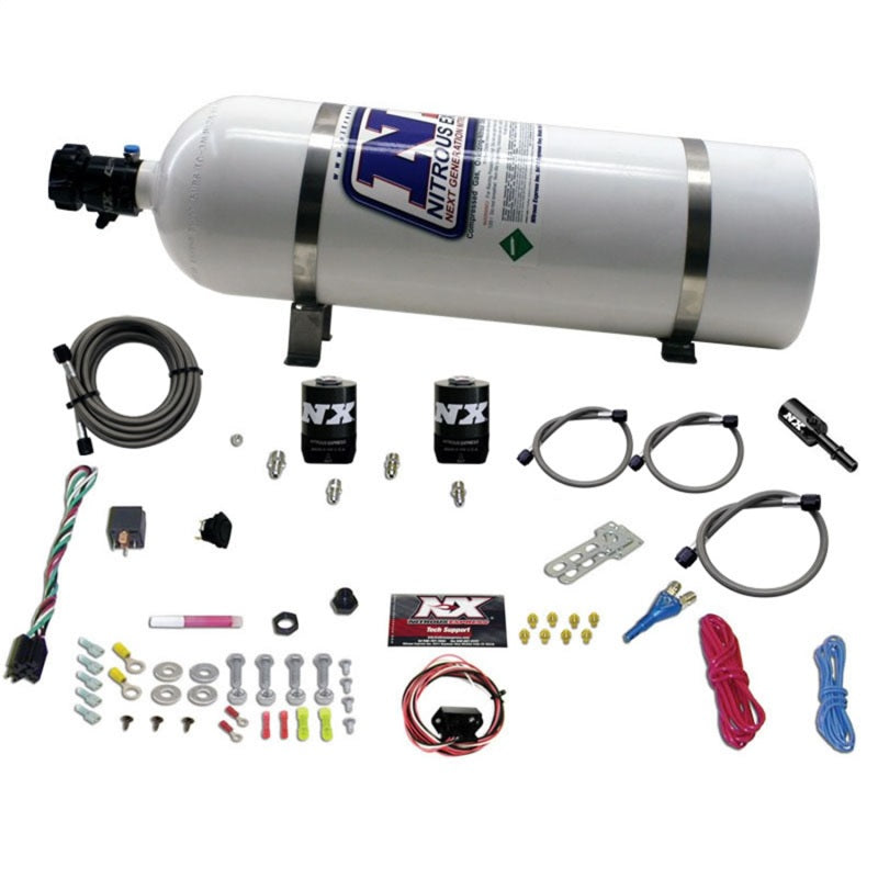 Nitrous Express 11-15 Ford Mustang GT 5.0L Coyote Single Nozzle Nitrous Kit (35-150HP) w/15lb Bottle Nitrous Systems Nitrous Express