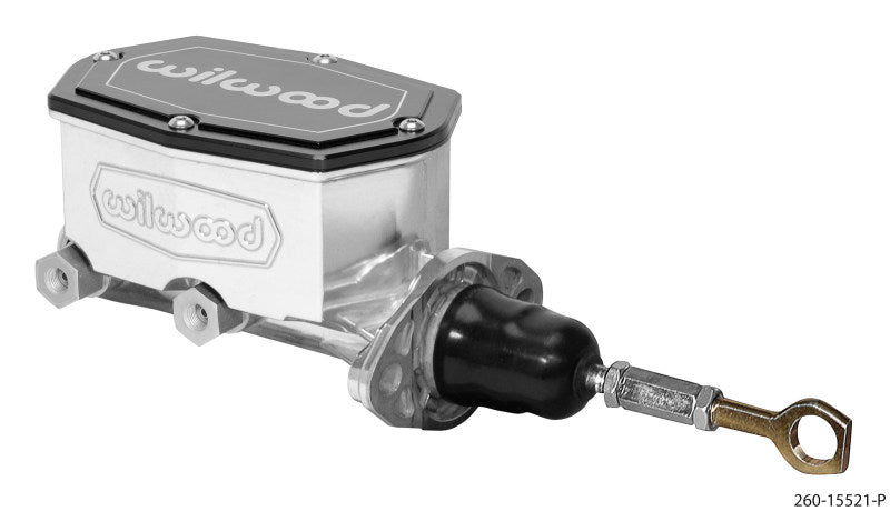 Wilwood Compact Tandem Master Cylinder - 15/16in Bore - w/Pushrod fits Mustang (Ball Burnished) Brake Master Cylinder Wilwood