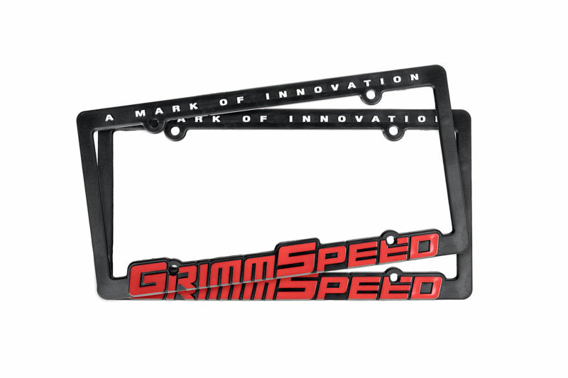 GrimmSpeed License Plate Frame - GrimmSpeed Red Text (Pair) License Frame GrimmSpeed