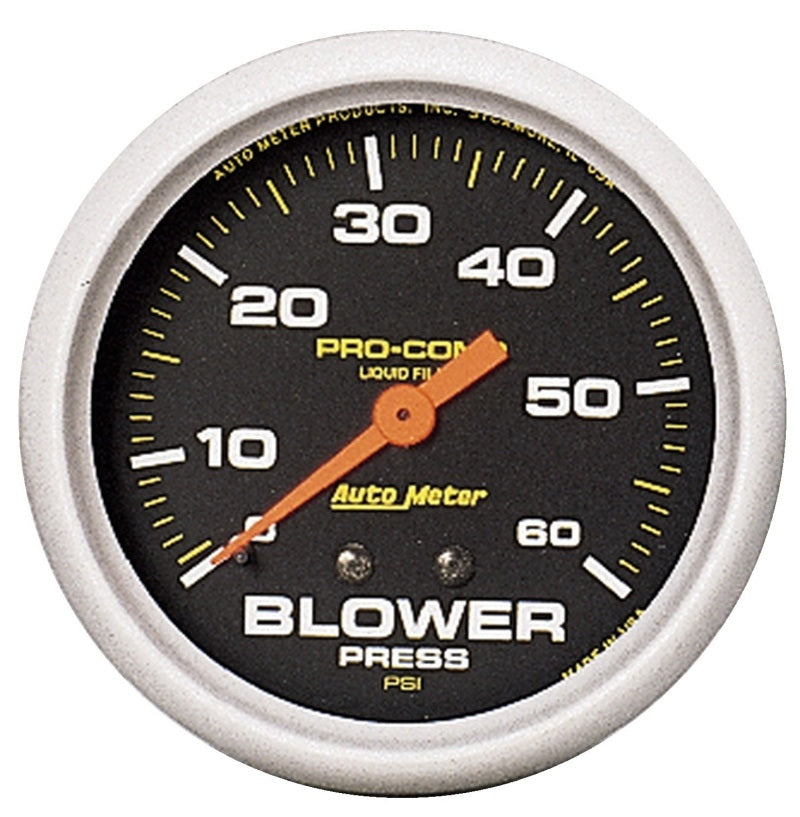 Autometer Blower Pressure w/ Memory 60PSI Liquid Filled Mechanical Boost Gauge Gauges AutoMeter