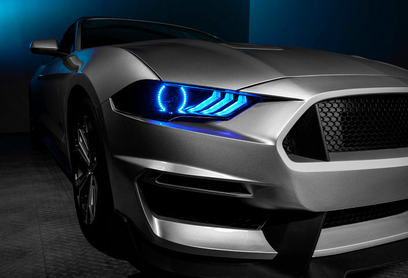 Oracle Lighting 18-23 Ford Mustang Dynamic ColorSHIFT LED Headlights - Black Series Headlights ORACLE Lighting
