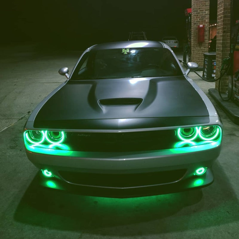 Oracle 15-21 Dodge Challenger Waterproof LED Fog Light Halo Kit - ColorSHIFT Fog Lights ORACLE Lighting