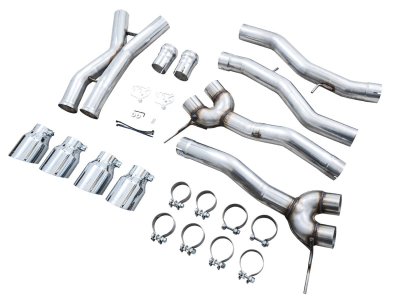 AWE Tuning Track Edition Cat-Back Exhaust for BMW G8X M3/M4 - Chrome Silver Tips Catback AWE Tuning