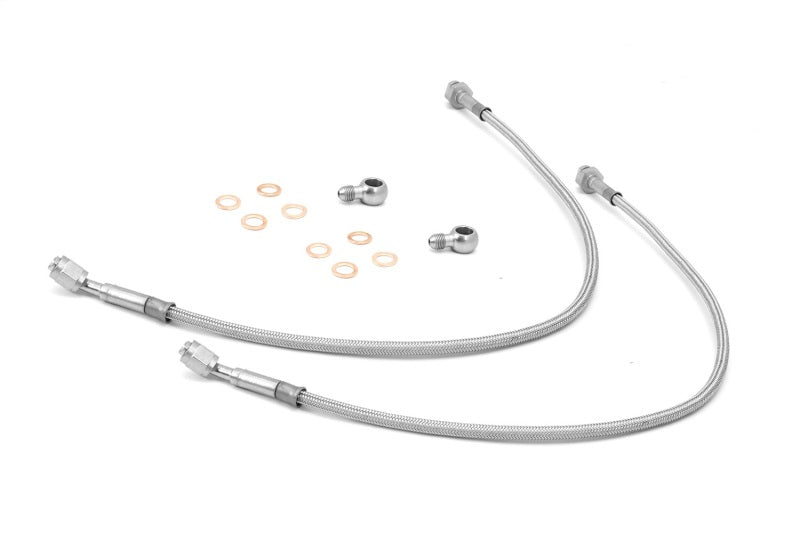 Rugged Ridge Front Brake Hoses Stainless 97-06 Jeep Wrangler TJ Brake Line Kits Rugged Ridge