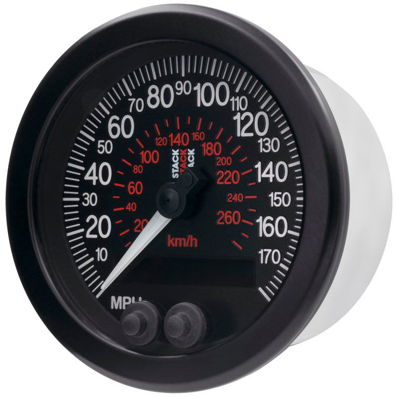 Autometer Stack Instruments 88mm 0-180 MPH 290 KM/H GPS Speedometer - Black Gauges AutoMeter
