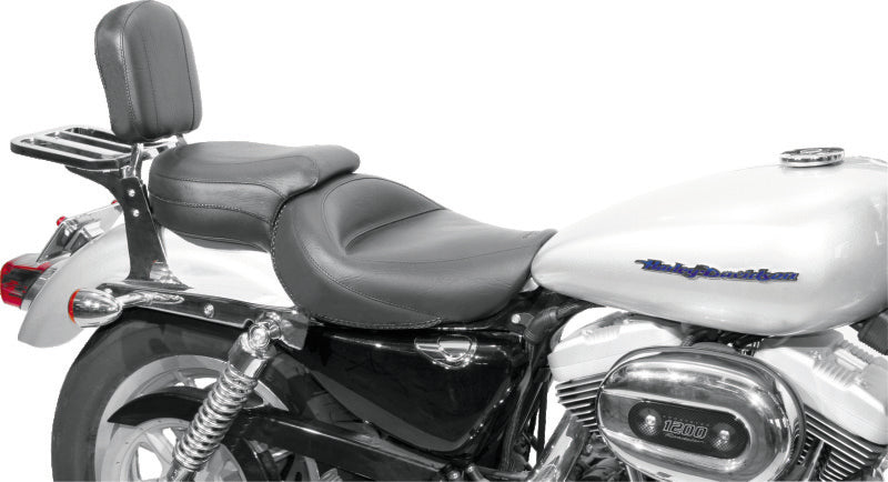 Mustang 04-21 Harley Sportster Wide Touring 1PC Seat - Black One-Piece Motorcycle Seats Mustang Motorcycle