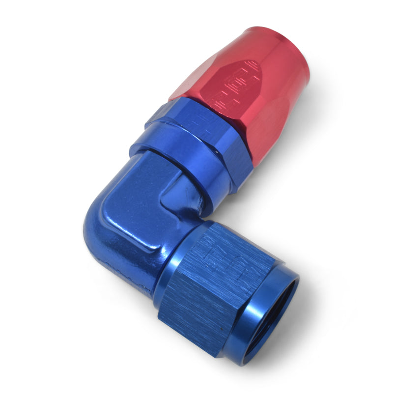 Russell Performance -8 AN Red/Blue 90 Degree Forged Aluminum Swivel Hose End Fittings Russell