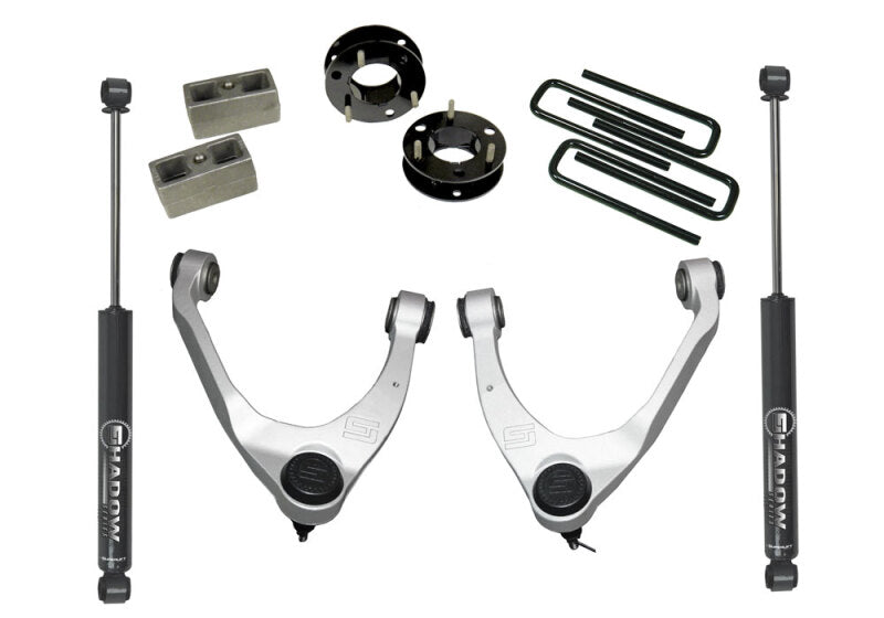 Superlift 07-16 Chevy Silv 1500 2WD 3.5in Lift Kit w/ Cast Steel Control Arms & Rear Shocks Lift Kits Superlift