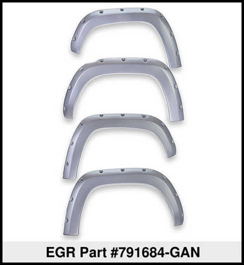 EGR 15+ GMC Sierra HD Bolt-On Look Color Match Fender Flares - Set - FF Switchblade Silver Fender Flares EGR