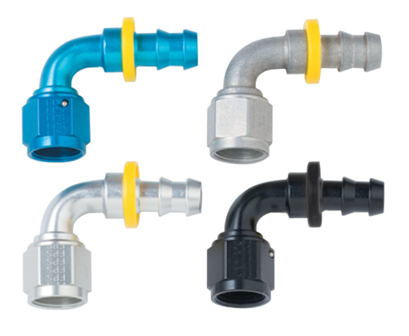 Fragola -8AN Push-Lite End 90 Degree - Blue Fittings Fragola