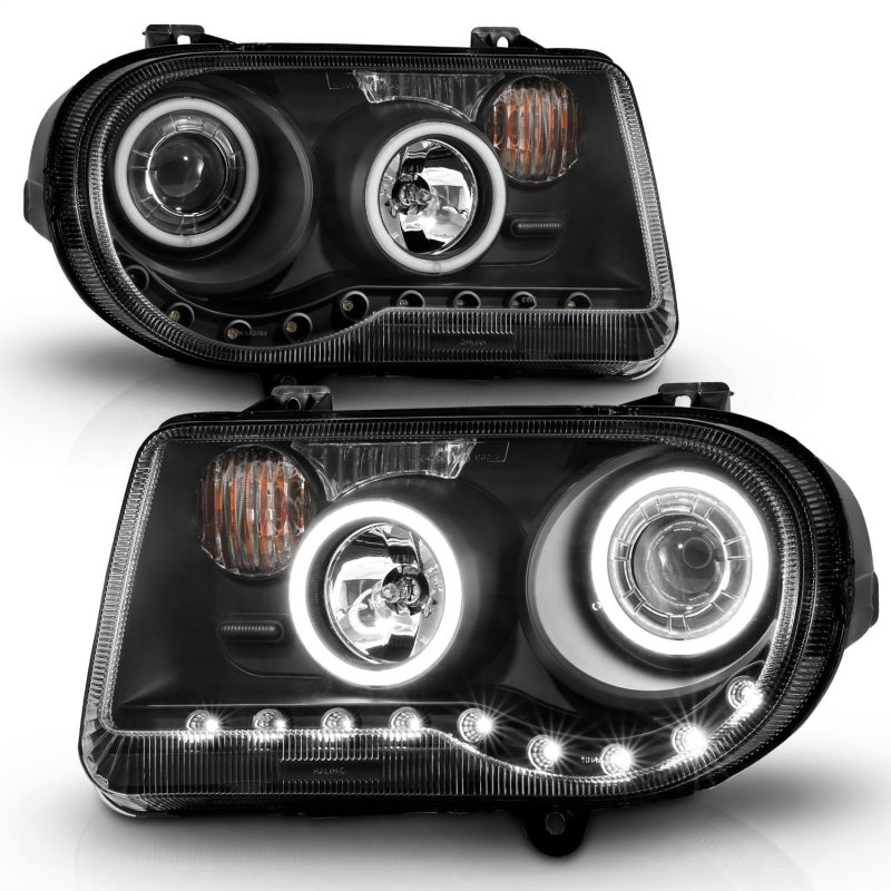 ANZO 2005-2010 Chrysler 300C Projector Headlights w/ Halo Black (CCFL) G2 Headlights ANZO