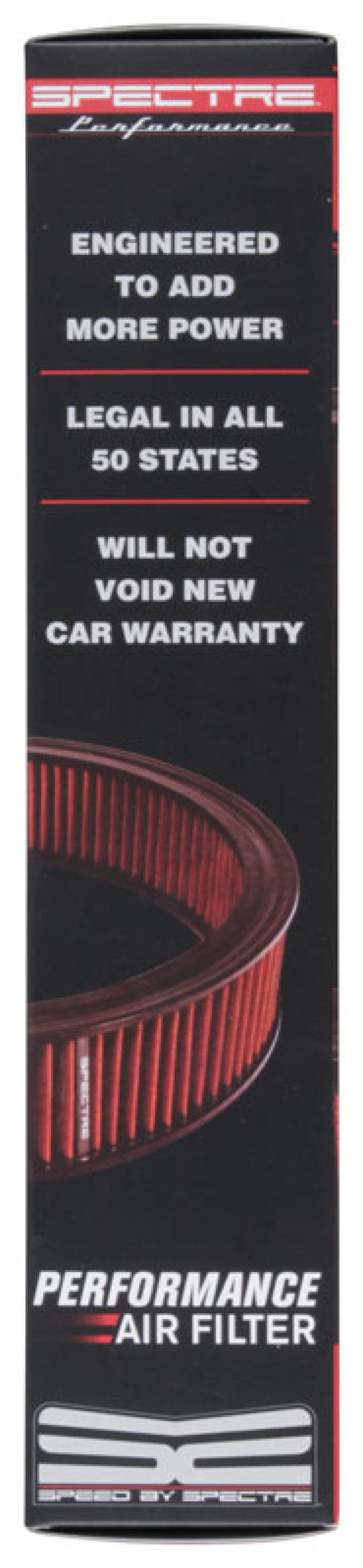 Spectre 1985 Cadillac Seville 5.7L V8 DSL Air Filter 14in. X 3in. - Red Air Filters - Direct Fit Spectre