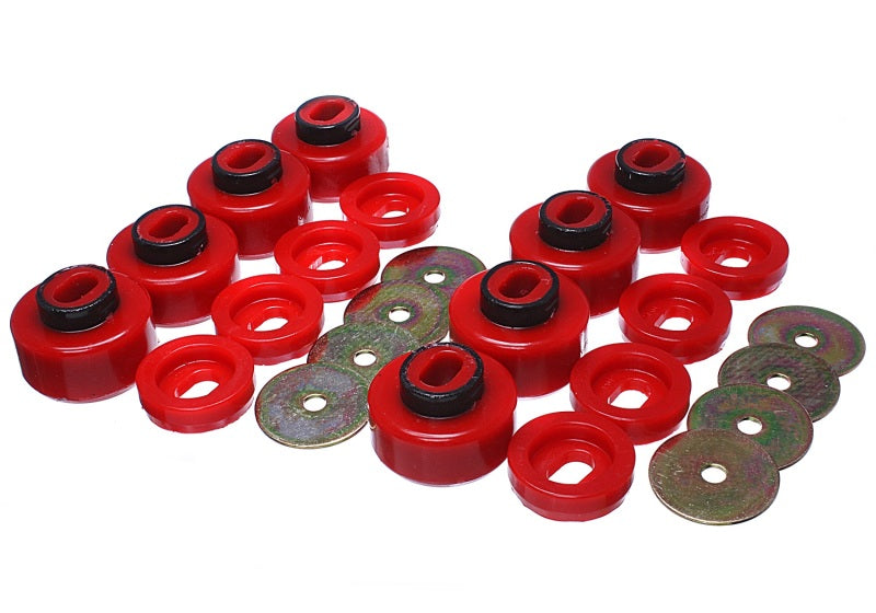Energy Suspension 07-10 Chevy K2500/3500HD Body Mount Set - Red Bushing Kits Energy Suspension