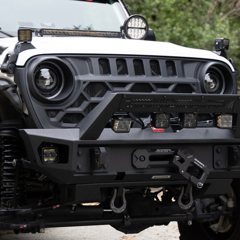 Go Rhino Xplor Blackout Series Cube LED Flood Light Kit (Surface/Threaded Stud Mnt) 3x3 - Blk (Pair) Light Bars & Cubes Go Rhino