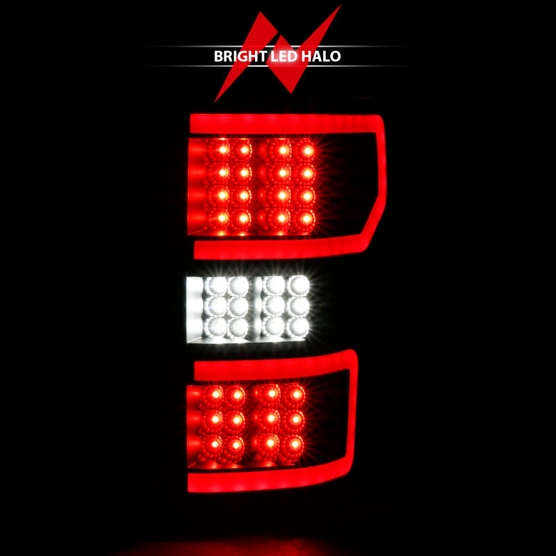 ANZO 18-19 Ford F-150 LED Taillight Black Housing Clear Lens Red Light Bar W/Sequential Tail Lights ANZO