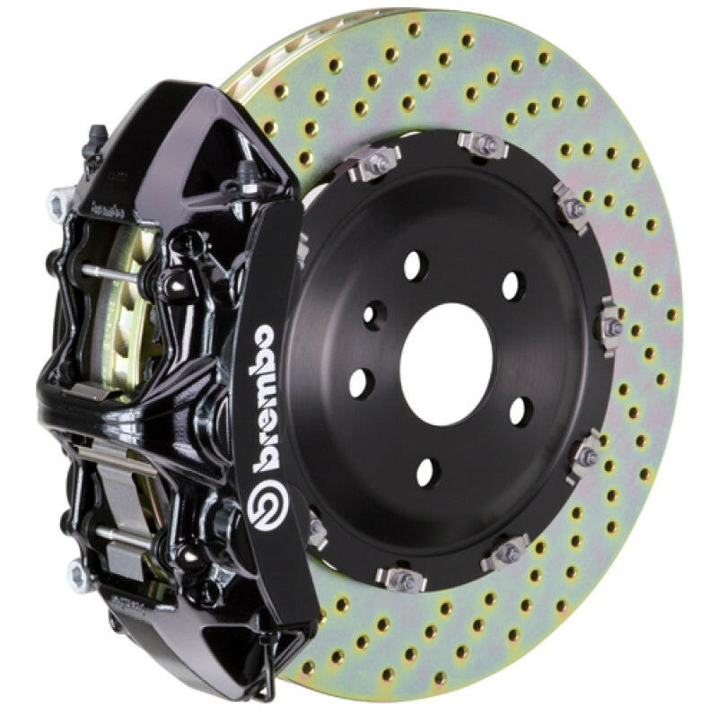 Brembo 14-18 A250/14-19 CLA250/15-20 GLA250 Fr GT BBK 6 Piston Cast 365x34 2pc Rotor Drilled-Black Brake Kits - Performance Slot Brembo
