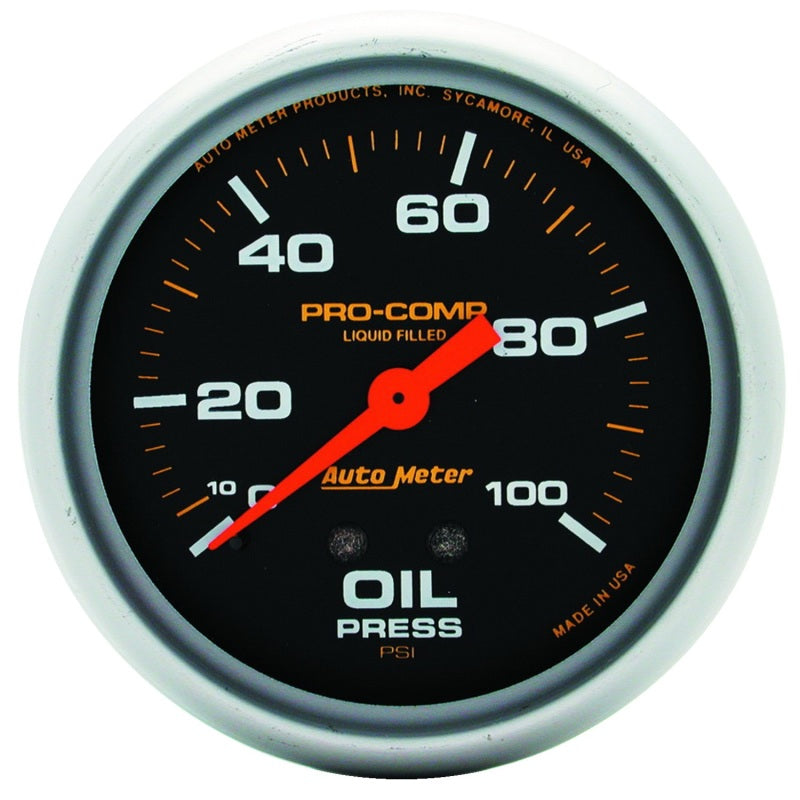 Autometer Liquid Filled Mechanical 66.7mm 0-100 PSI Oil Pressure Gauge Gauges AutoMeter