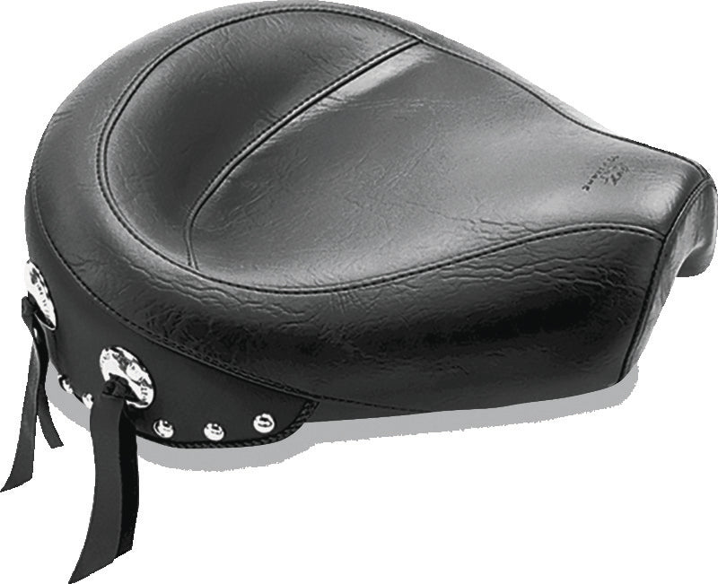 Mustang 82-03 Harley Sportster Wide Touring Solo Seat w/Studs - Black Solo Motorcycle Seats Mustang Motorcycle