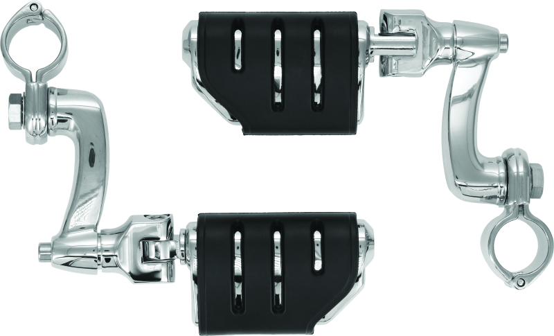 Kuryakyn Longhorn Trident Dually Offset Highway Pegs 1-1/4 in Clamp Chrome Footpegs Kuryakyn