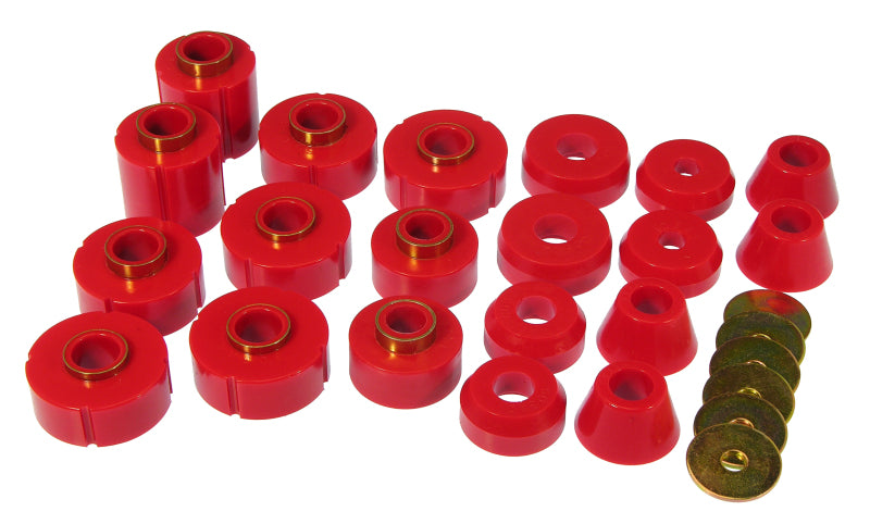 Prothane 73-77 Chevy K10 Blazer Body Mount Kit - Red Bushing Kits Prothane