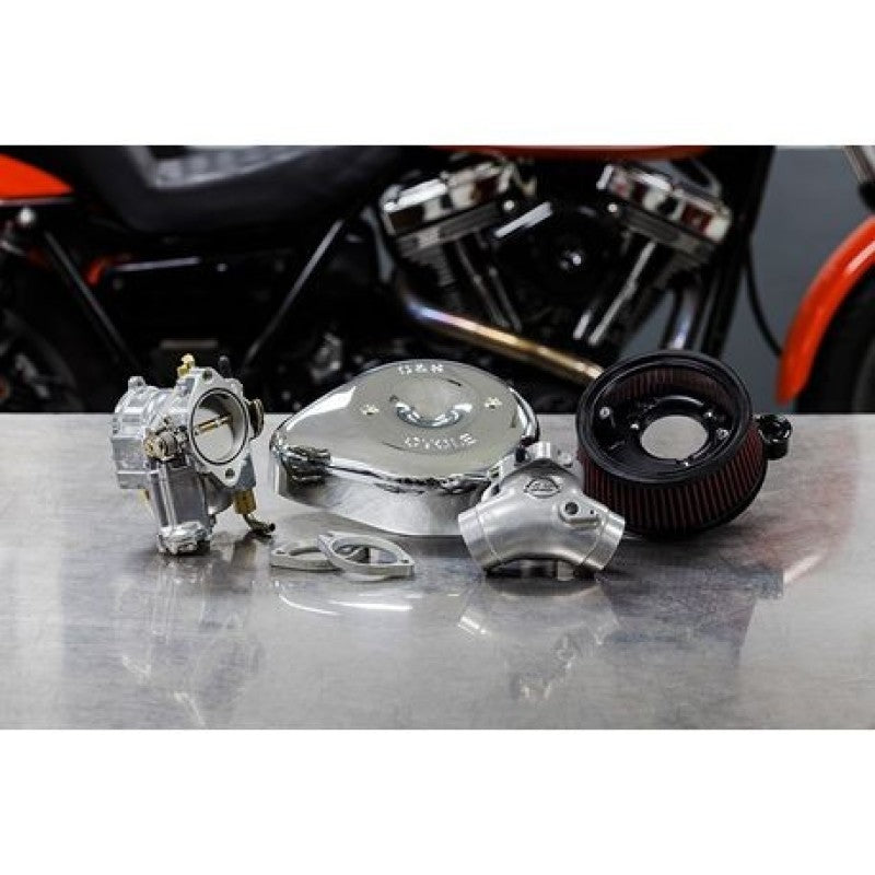 S&S Cycle 2006 BT Super E Carburetor & Stealth Air Cleaner Kit w/ Chrome Teardrop Air Intake Components S&S Cycle