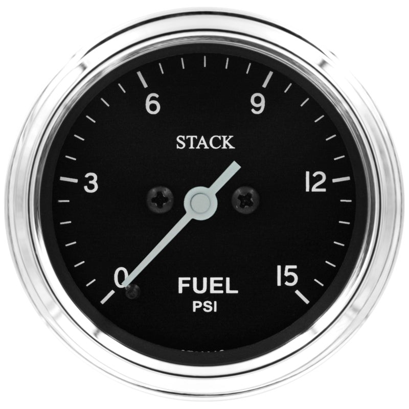 Autometer Stack 52mm 0-15 PSI 1/8in NPTF Male Pro Stepper Motor Fuel Pressure Gauge - Classic Gauges AutoMeter