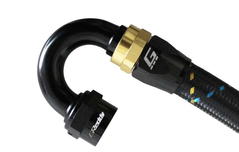 GReddy AN12 180 DEGREE HOSE END SWIVEL BLACK/GOLD ANODIZED Oil Line Kits GReddy