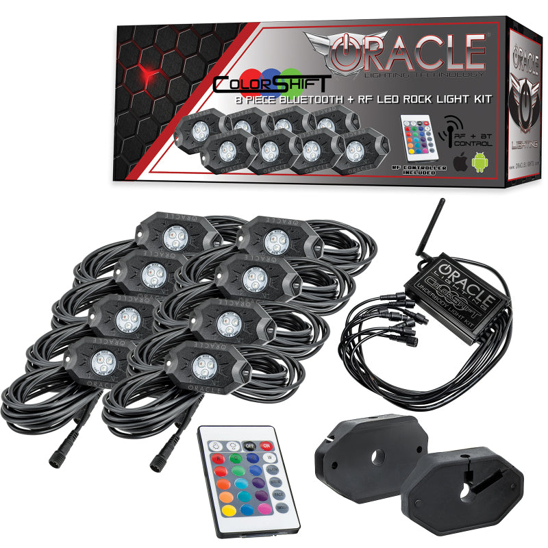 Oracle Bluetooth + RF Underbody Rock Light Kit - 8 PCS - ColorSHIFT Light Bars & Cubes ORACLE Lighting