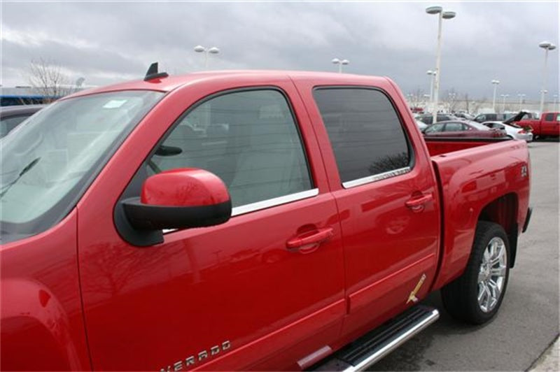 Putco 14-14 Chevrolet Silverado HD - Crew Cab - Stainless Steel Window Trim Accents Wind Deflectors Putco