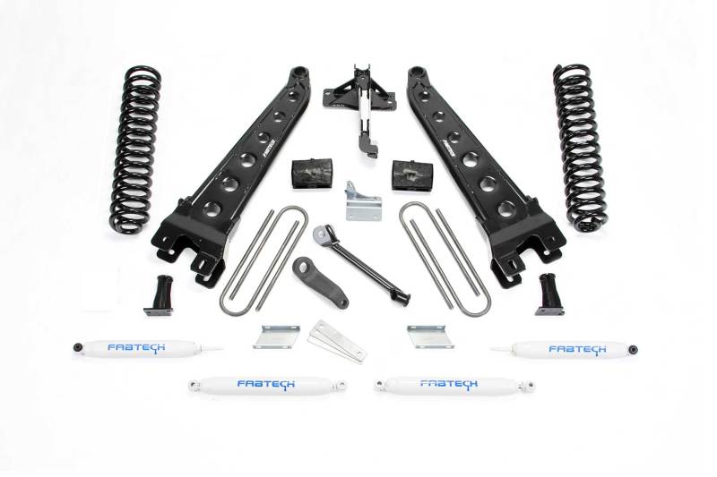 Fabtech 08-16 Ford F350/450 4WD 8 Lug 6in Rad Arm Sys w/Coils & Perf Shks Lift Kits Fabtech