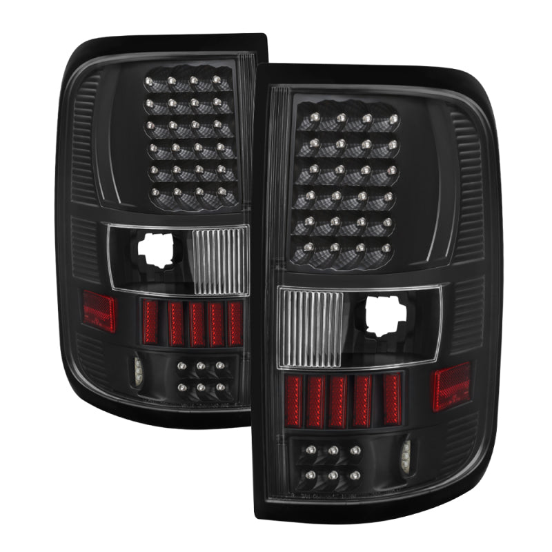 xTune Ford F150 Styleside 04-08 (Not Fit Heritage & SVT) LED Tail Lights Black ALT-ON-FF15004-LED-BK Tail Lights SPYDER