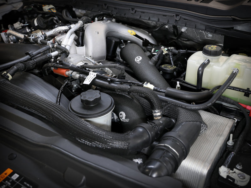 aFe 23-24 Ford F250/F350 Super Duty V8-6.7L BladeRunner 3 In. Aluminum Cold Charge Pipe- BLK Intercoolers aFe