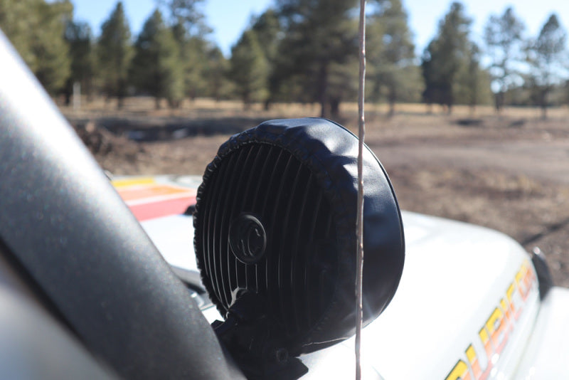 KC HiLiTES 6in. Round Soft Cover (Pair) - Black w/Yellow KC Logo Light Covers and Guards KC HiLiTES