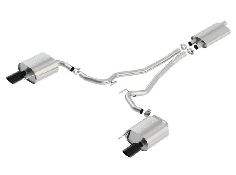 Borla 15-17 Ford Mustang EcoBoost 2.3L EC-Type Cat Back Single Round 4.0in OD 9.5in L Tips Exhaust Catback Borla